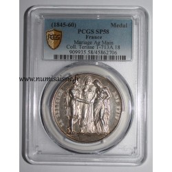 WEDDING MEDAL - 'CHRISTIAN MARRIAGE' - TERRISSE COLLECTION - PCGS - SP 58 - SILVER