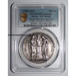 WEDDING MEDAL - 'LA RELIGION LES UNIT' - COLLECTION TERRISSE - PCGS - SP GENUINE - SILVER