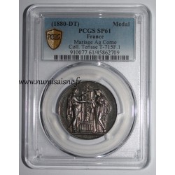 MÉDAILLE DE MARIAGE - 'MARIAGE CHRÉTIEN' - COLLECTION TERRISSE - PCGS - SP 61- ARGENT