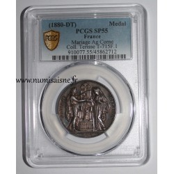 HOCHZEITSMEDAILLE – „CHRISTLICHE EHE“ – TERRISSE-KOLLEKTION – PCGS - SP 55 – SILBER