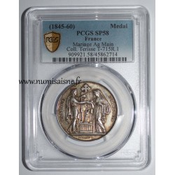 MÉDAILLE DE MARIAGE - 'MARIAGE CHRÉTIEN' - COLLECTION TERRISSE - PCGS - SP 58 - ARGENT