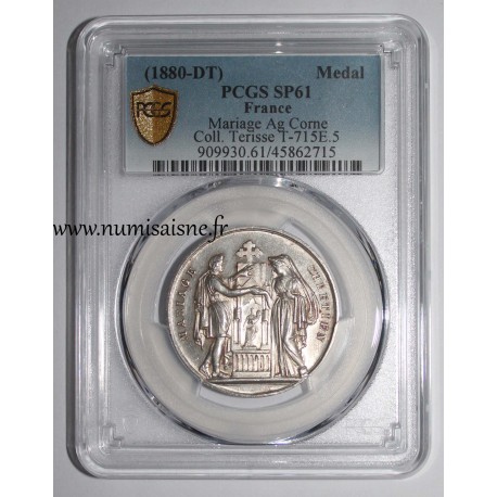 WEDDING MEDAL - 'CHRISTIAN MARRIAGE' - TERRISSE COLLECTION - PCGS - SP 61- SILVER