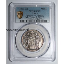 WEDDING MEDAL - 'CHRISTIAN MARRIAGE' - TERISSE COLLECTION - PCGS - SP 62- SILVER