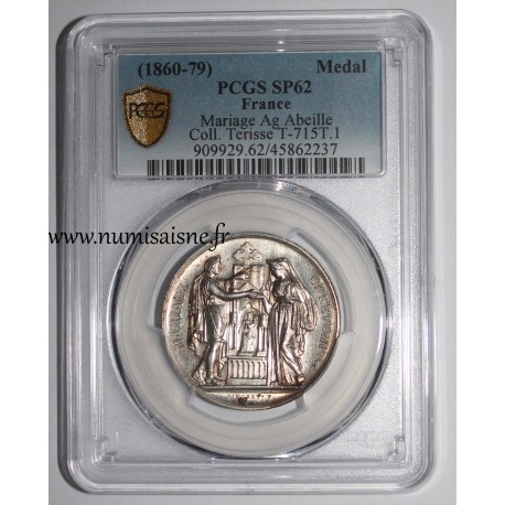 HOCHZEITSMEDAILLE – „CHRISTLICHE EHE“ – TERISSE -KOLLEKTION – PCGS - SP 62– SILBER