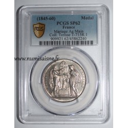 HOCHZEITSMEDAILLE – „CHRISTLICHE EHE“ – TERISSE -KOLLEKTION – PCGS - SP 62– SILBER