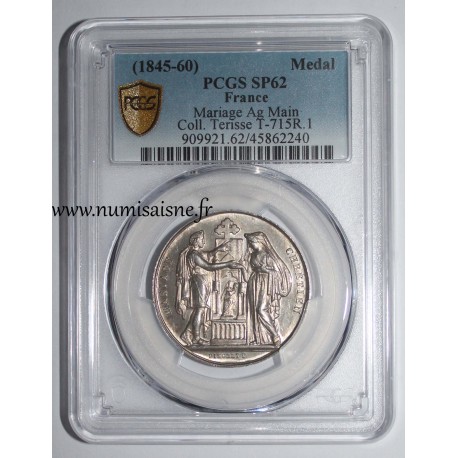 HOCHZEITSMEDAILLE – „CHRISTLICHE EHE“ – TERISSE -KOLLEKTION – PCGS - SP 62– SILBER