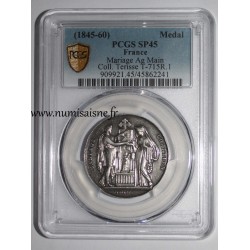 HOCHZEITSMEDAILLE – „CHRISTLICHE EHE“ – TERISSE -KOLLEKTION – PCGS - SP 45 – SILBER