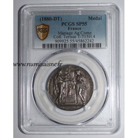 HOCHZEITSMEDAILLE – „CHRISTLICHE EHE“ – TERISSE -KOLLEKTION – PCGS - SP 55 – SILBER