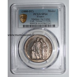 HOCHZEITSMEDAILLE – „FIDÉLITÉ BONHEUR“ – TERISSE -KOLLEKTION – PCGS – SP 64 – SILBER