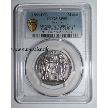 HOCHZEITSMEDAILLE – „CHRISTLICHE EHE“ – TERISSE -KOLLEKTION – PCGS - SP 55 – SILBER