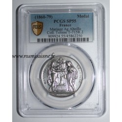 HOCHZEITSMEDAILLE – „CHRISTLICHE EHE“ – TERISSE -KOLLEKTION – PCGS - SP 55 – SILBER