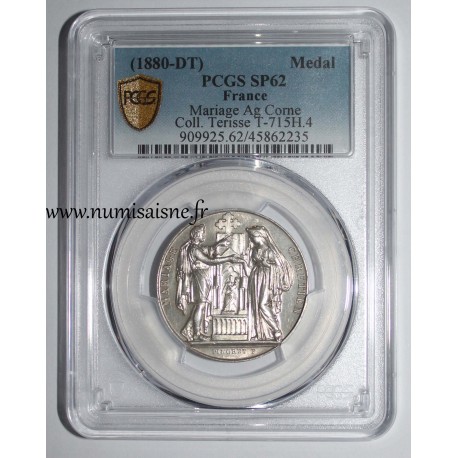 WEDDING MEDAL - 'CHRISTIAN MARRIAGE' - TERISSE COLLECTION - PCGS - SP 62 - SILVER