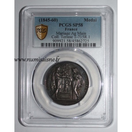 WEDDING MEDAL - 'CHRISTIAN MARRIAGE' - TERISSE COLLECTION - PCGS - SP 58 - SILVER