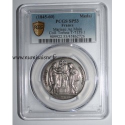 HOCHZEITSMEDAILLE – „CHRISTLICHE EHE“ – TERISSE -KOLLEKTION – PCGS - SP 53 – SILBER