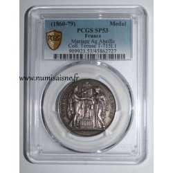 HOCHZEITSMEDAILLE – „CHRISTLICHE EHE“ – TERISSE -KOLLEKTION – PCGS - SP 53 – SILBER