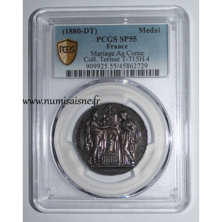 HOCHZEITSMEDAILLE – „CHRISTLICHE EHE“ – TERISSE -KOLLEKTION – PCGS - SP 55 – SILBER