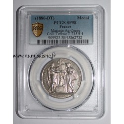 HOCHZEITSMEDAILLE – „CHRISTLICHE EHE“ – TERISSE -KOLLEKTION – PCGS - SP 58 – SILBER