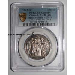 HOCHZEITSMEDAILLE – „CHRISTLICHE EHE“ – TERISSE -KOLLEKTION – PCGS - SP GENUINE – SILBER