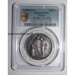 HOCHZEITSMEDAILLE – „FIDÉLITÉ BONHEUR“ – TERISSE -KOLLEKTION – PCGS – SP 55 – SILBER