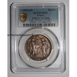 HOCHZEITSMEDAILLE – „CHRISTLICHE EHE“ – TERISSE -KOLLEKTION – PCGS - SP GENUINE – SILBER