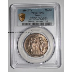 HOCHZEITSMEDAILLE – „CHRISTLICHE EHE“ – TERISSE -KOLLEKTION – PCGS - SP 63 – SILBER