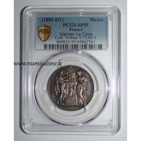 HOCHZEITSMEDAILLE – „CHRISTLICHE EHE“ – TERISSE -KOLLEKTION – PCGS - SP 55 – SILBER