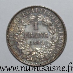 FRANKREICH - KM 822 - 1 FRANC 1888 A - Paris - TYP CÉRÈS