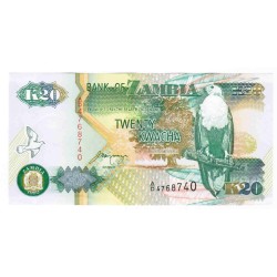 SAMBIA - PICK 36 b - 20 KWACHA - 1992