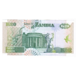 ZAMBIE - PICK 36 b - 20 KWACHA - 1992