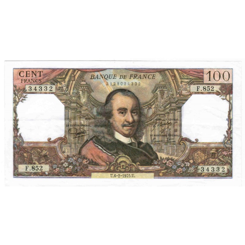 FRANCE - PICK 149 - 100 FRANCS CORNEILLE - 06/02/1975 - F.852