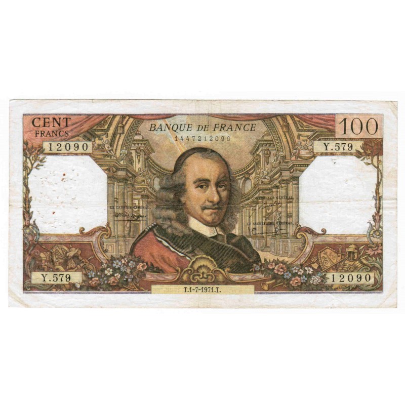 FRANCE - PICK 149 - 100 FRANCS  1971 - 01.07 - TYPE CORNEILLE - Y.579