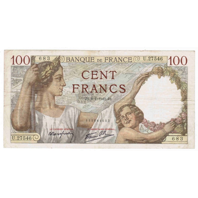 FRANCE - PICK 94 - 100 FRANCS SULLY - 08/01/1972 - U.27546