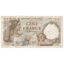 FAY 26/07 - 100 FRANCS SULLY - 21/09/1939 - Y.1154 - PICK 94