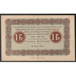 54 - NANCY - CHAMBRE DE COMMERCE - 1 FRANC - 15/05/1916