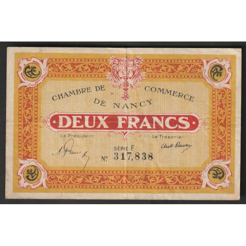 54 - NANCY - CHAMBRE DE COMMERCE - 2 FRANCS - 01/01/1921