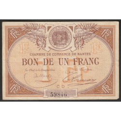 FRANKREICH - KOMITAT 44 - NANTES - CHAMBER OF COMMERCE - 1 FRANC - 1924