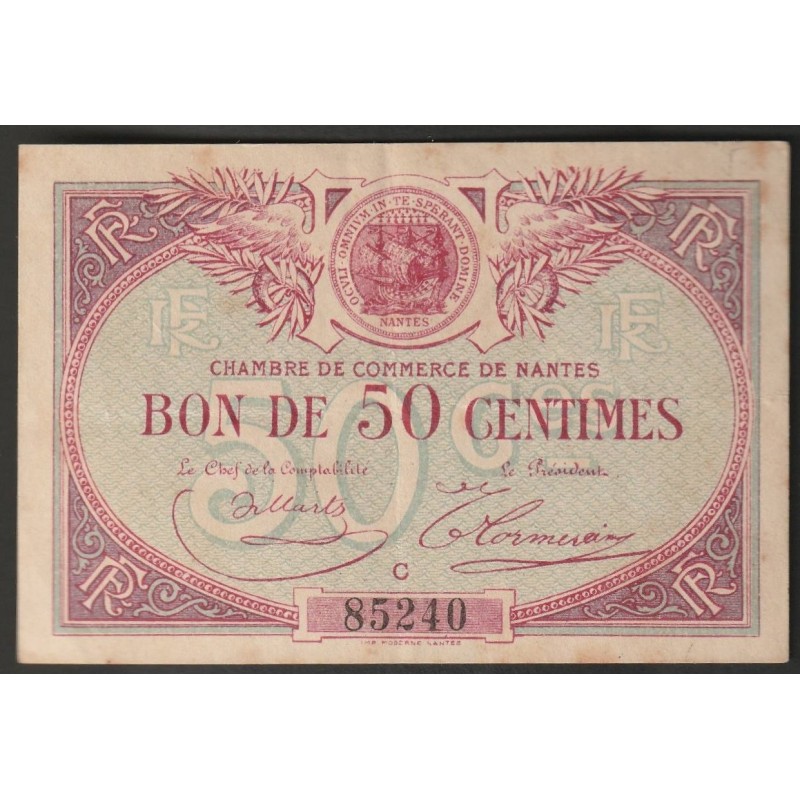 44 - NANTES - CHAMBRE DE COMMERCE - 50 CENTIMES