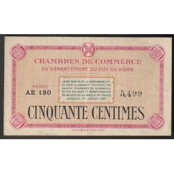 63 - PUY-DE-DOME - CHAMBRE DE COMMERCE - 50 CENTIMES