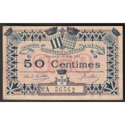 35 - RENNES ET ST-MALO - CHAMBRE DE COMMERCE - 50 CENTIMES - 25/08/1915