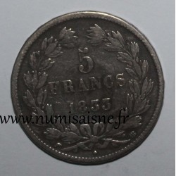 GADOURY 678 - 5 FRANCS 1833 BB - Strasbourg - TYPE LOUIS PHILIPPE 1er - KM 749