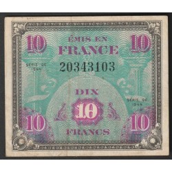 FRANCE - PICK 116 - 10 FRANCS 1944 - JUNE - TYPE FLAG