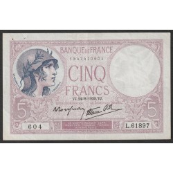 FRANCE - PICK 83 - 5 FRANCS VIOLET - 24/08/1939