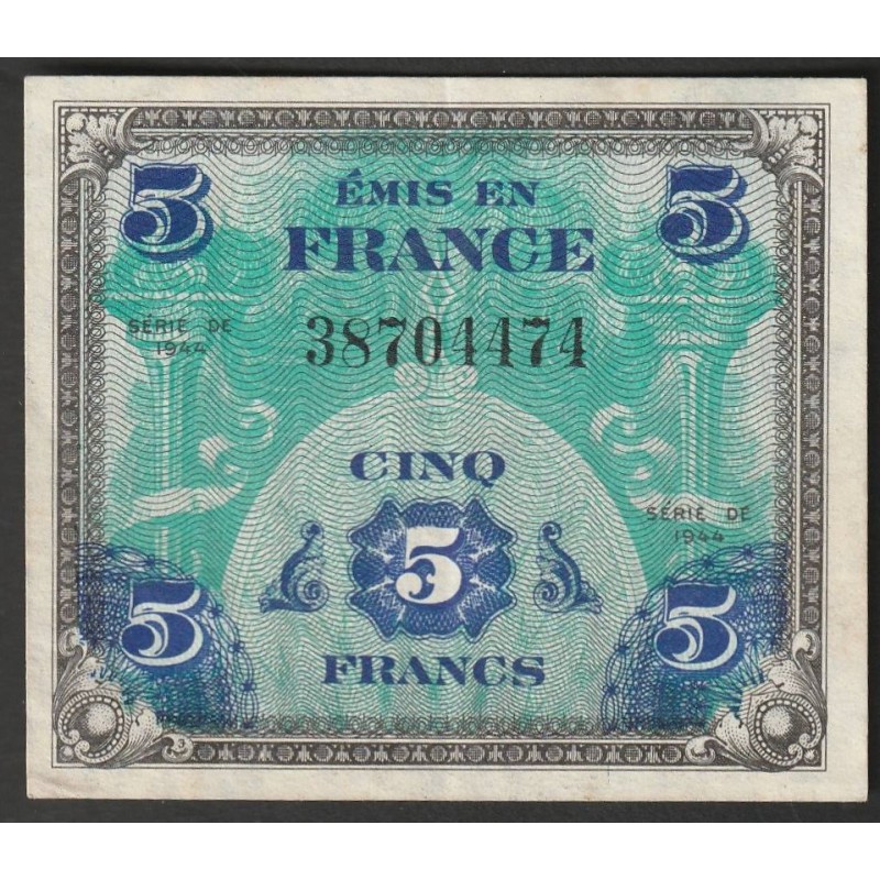 FRANCE - PICK 115 - 5 FRANCS DRAPEAU - JUIN 1944