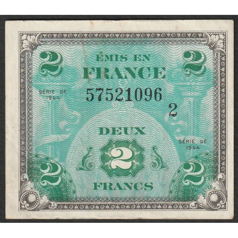 FAY VF 16/02 - 2 FRANCS DRAPEAU - JUIN 1944 - PICK 114