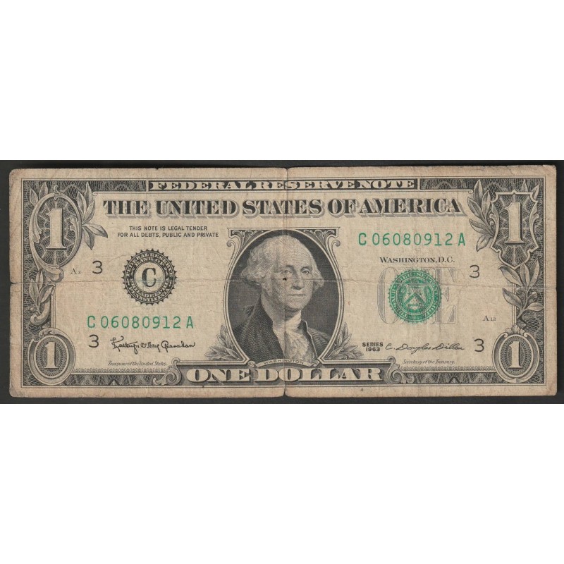 ETATS-UNIS - PICK 443 a - 1 DOLLAR 1963 - SERIE c