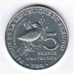 BURUNDI - KM 26 - 5 FRANCS 2014 - BIRDS - SAROTHRURA ELEGANS