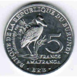 BURUNDI - KM 30 - 5 FRANCS 2014 - OISEAUX - BALAENICEPS REX