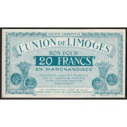 87000 - LIMOGES - COOPERATIVE SOCIETY - VOUCHER FOR 20 FRANCS IN GOODS