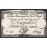 ASSIGNAT OF 25 SOLS - 04/01/1792 - NATIONAL DOMAINS