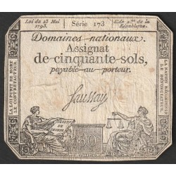 ASSIGNAT DE 50 SOLS - 23/05/1793 - DOMAINES NATIONAUX - SERIE 173